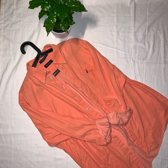 Nautica orange button down shirt - Picture 1 of 2
